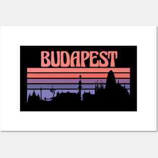 Budapest City Skyline Sunset Posters and Art